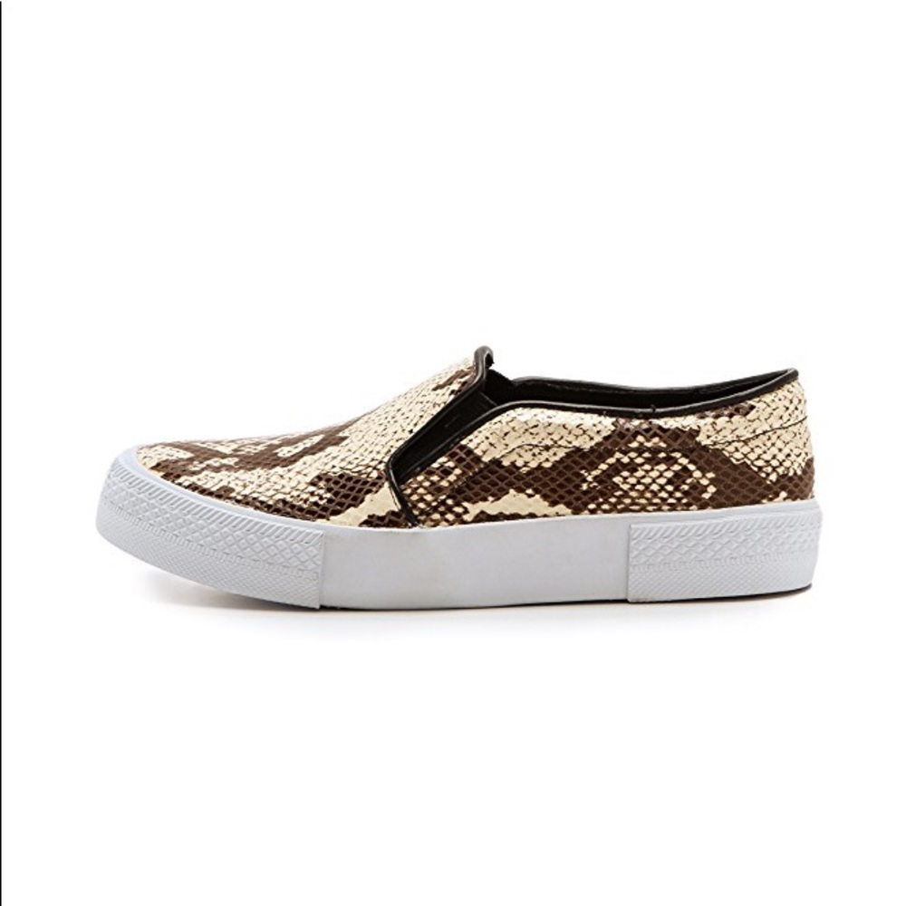 Steve Madden Snake Print Slip On Leather Sneakers - Picture 3 of 5